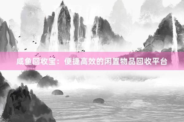 咸鱼回收宝：便捷高效的闲置物品回收平台